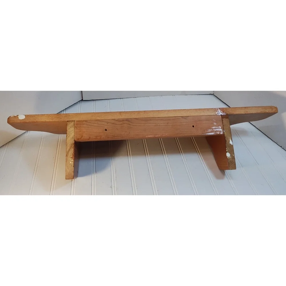 Vintage Handmade Wood Wall Shelf 27